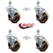 Service Caster 4 Inch High Temp Phenolic Swivel 12mm Threaded Stem Caster Set with Brake SCC-TS20S414-PHRHT-TLB-M1215-4 - alternate 3